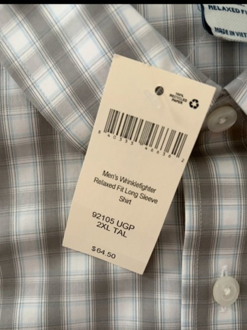 Duluth Trading Co Wrinklefighter Relaxed Fit Long Sleeve Shirt size XXL Tall - Picture 7 of 12